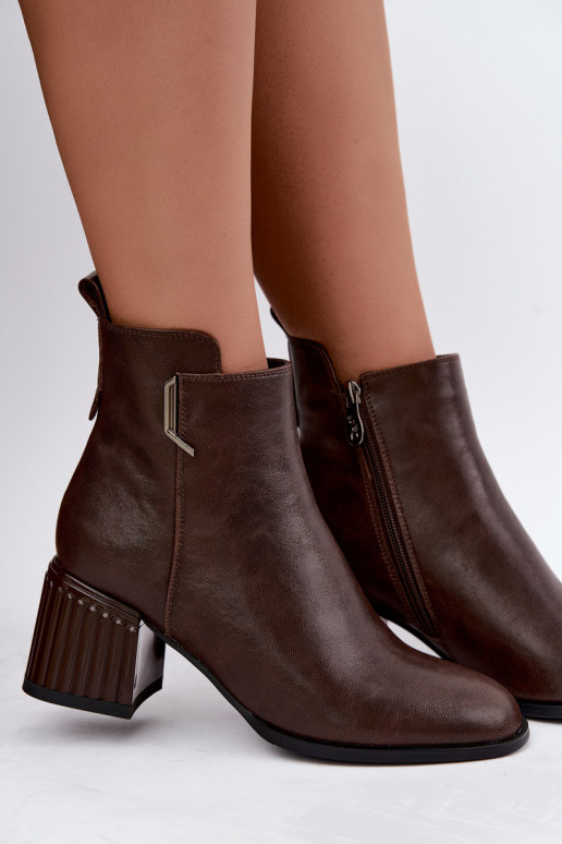 Haut Stiefel mit Absätzen sich Zuarm laufen D&A CR62-3442 CzekoladoZue