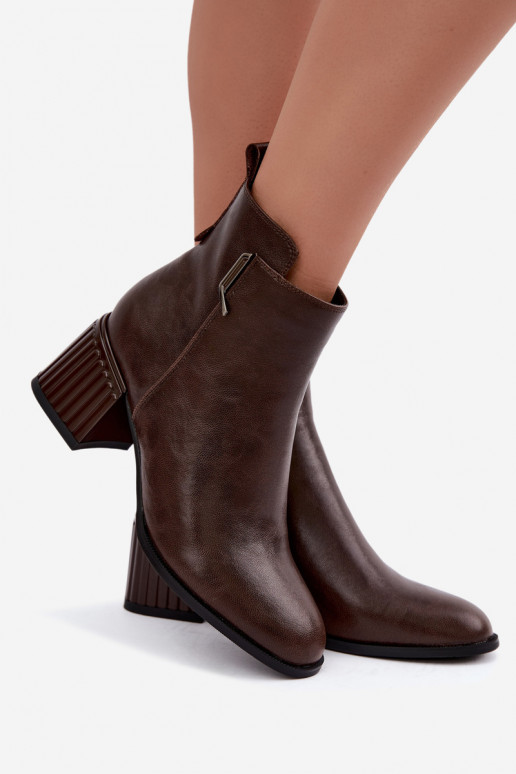 Haut Stiefel mit Absätzen sich Zuarm laufen D&A CR62-3442 CzekoladoZue
