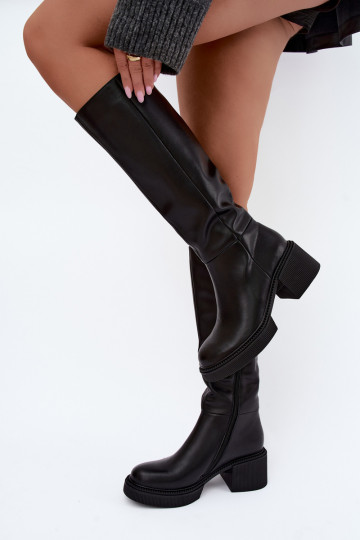 Haut sich Zuarm laufen Damenstiefel Klocke D&A MR62-9051 schZuarze Farbe