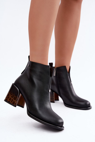 Wärmende Damen-Stiefeletten aus Kunstleder mit Absätzen GOE UU2N4204 schwarz 2