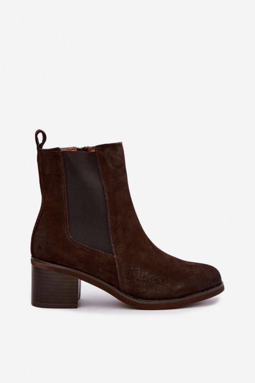 Stylische wärmende Stiefeletten aus Kunstveloursleder Klocke Vinceza 133105 schokoladenfarben