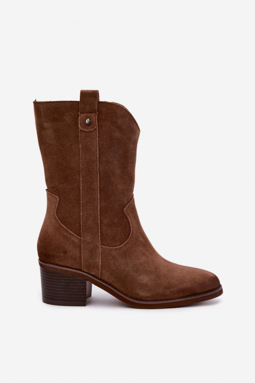 gefütterte Cowboy-Stiefeletten mit Absätzen Vinceza 133106 in braun