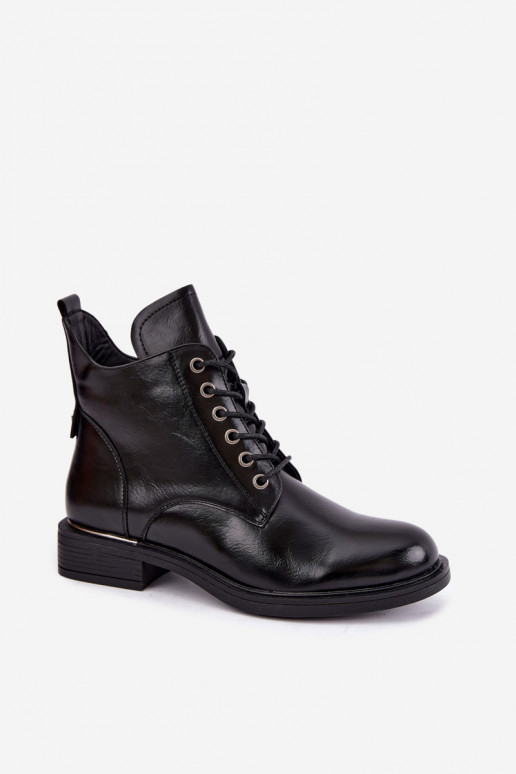 gefütterte Stiefeletten mit breiten Absätzen Vinceza 58677 in schwarz