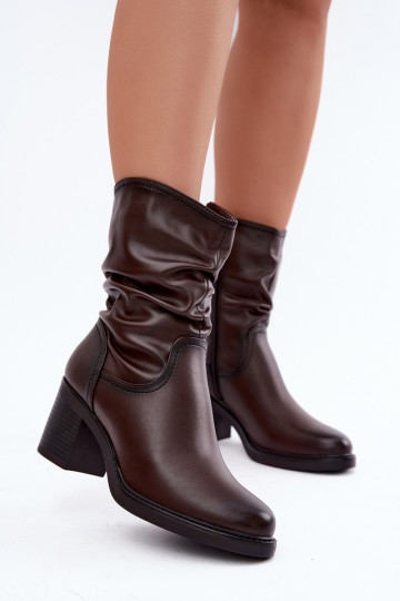 gefütterte Stiefeletten mit Rüschen und Absätzen Sergio Leone BT-60 in schokoladenbraun 2