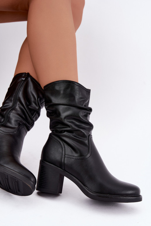 gefütterte Stiefeletten mit Rüschen und Absätzen Sergio Leone BT-60 in schwarz