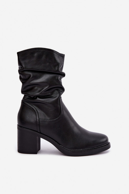 gefütterte Stiefeletten mit Rüschen und Absätzen Sergio Leone BT-60 in schwarz