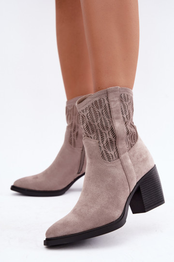 mit durchbrochenen Elementen sich Zuarm laufen Stiefel mit Absätzen Beige Salinae 2