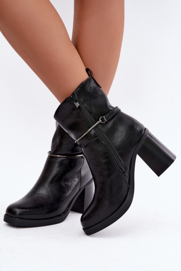 Haut Damenstiefel sich Zuarm laufen mit Absätzen mit verzierten Absätzen schZuarze Farbe Gracelle 2