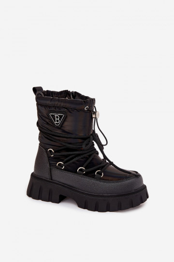 Schwarze Kinder Schneestiefel Adelisse