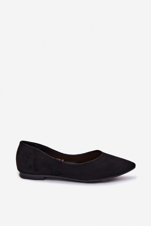 Schwarze Ballerinas aus Kunstveloursleder Lelisa