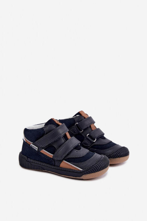 Dunkelblaue Leder-Kinderschuhe Bartek 8631676