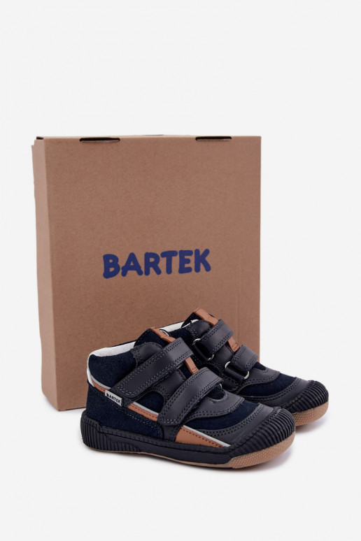 Dunkelblaue Leder-Kinderschuhe Bartek 8631676