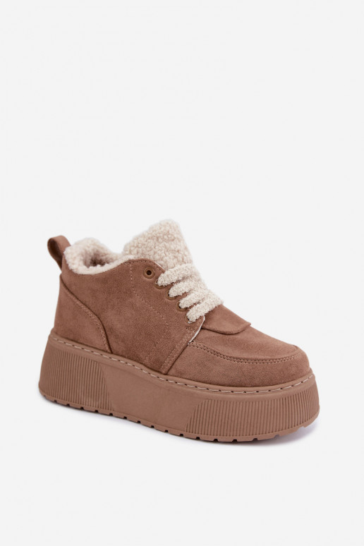 Damen Schneestiefel mit Plattform und Fell Luma sand