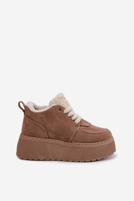 Damen Schneestiefel mit Plattform und Fell Luma sand