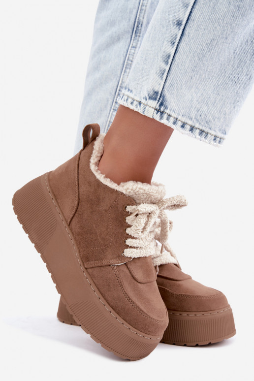 Damen Schneestiefel mit Plattform und Fell Luma sand