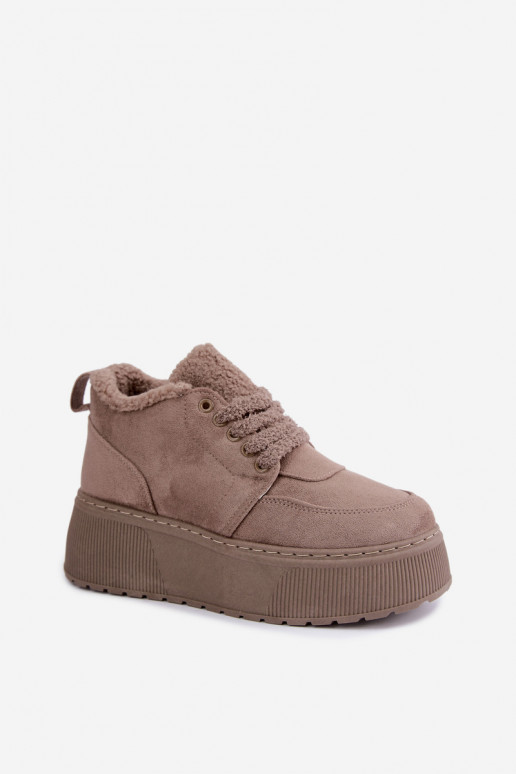 Damen Schneestiefel mit Plattform und Fell Luma ton