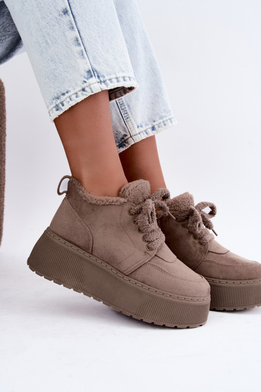 Damen Schneestiefel mit Plattform und Fell Luma ton