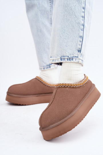 Kunstveloursleder Schneestiefel mit dekorativem Streifen Vinceza 97972 sand