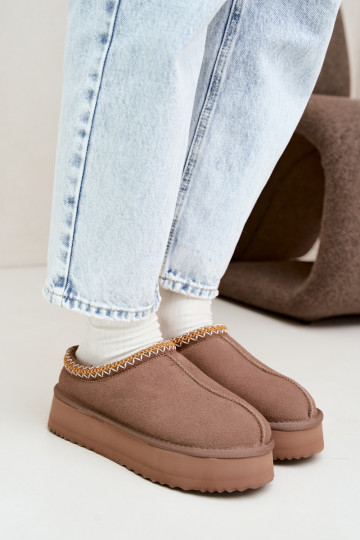 Kunstveloursleder Schneestiefel mit dekorativem Streifen Vinceza 97972 sand 2