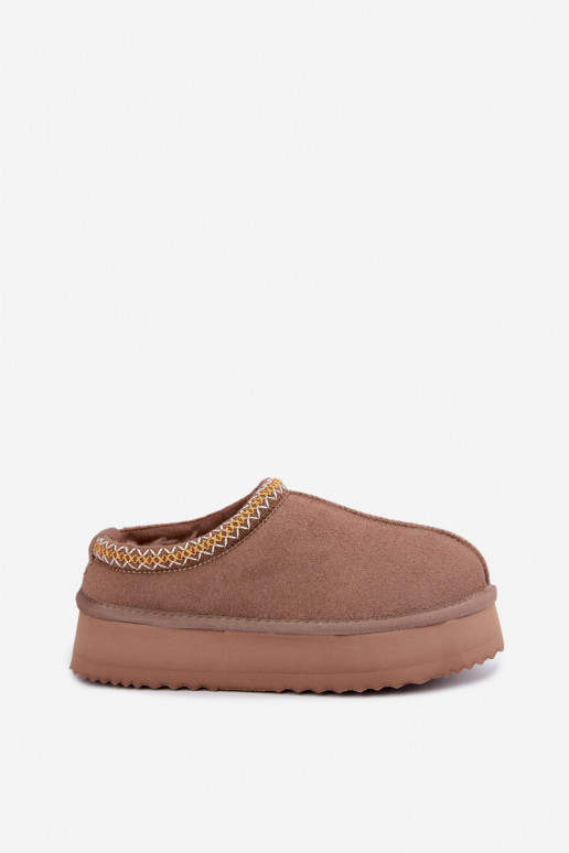 Kunstveloursleder Schneestiefel mit dekorativem Streifen Vinceza 97972 sand