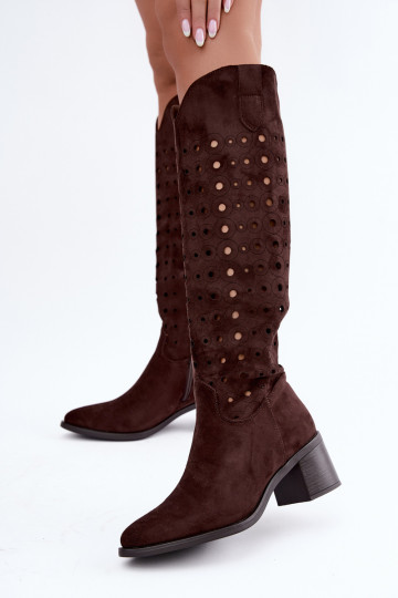 mit durchbrochenen Elementen Stiefel Klocke CzekoladoZue Kireya 2