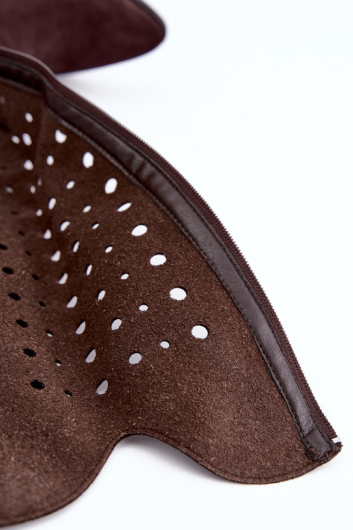 Kniehohe Stiefel mit durchbrochenen Elementen Kireya schokoladenbraun