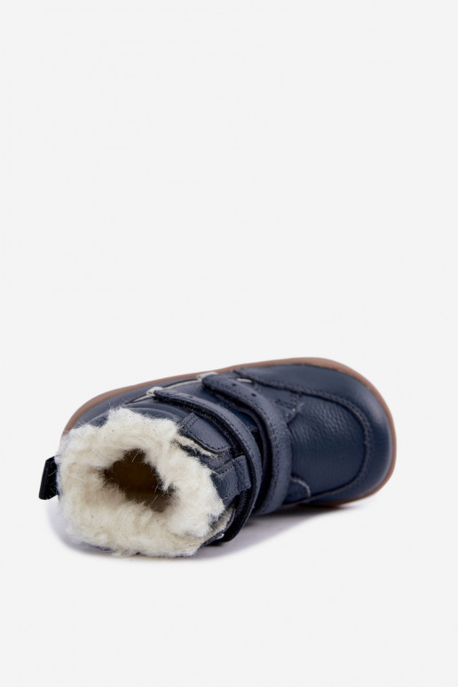 Leder Kinder Schneestiefel Barefoot Bartek 8401456 dunkelblau
