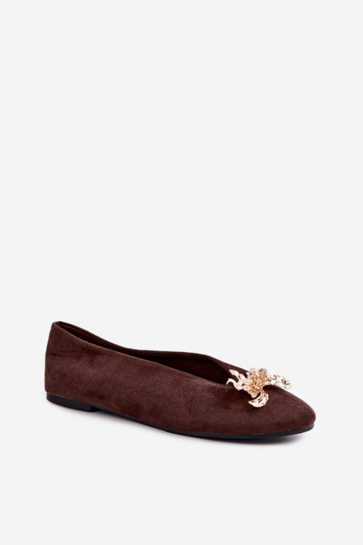 Ballerinas mit Verzierungen in Schokoladenfarbe Briellea