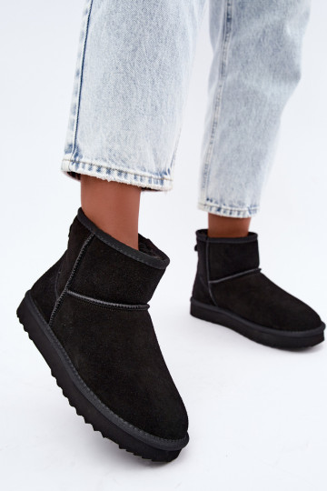 Haut aus INildleder Schneestiefel sich Zuarm laufen mit Fell innen schZuarze Farbe Amandine 2