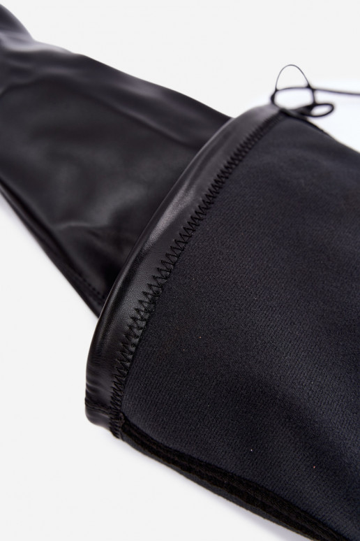 Schwarze Überknie-Stiefel mit Absatz Primelle