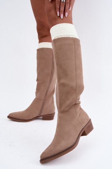 sich Zuarm laufen Stiefel Auf niedrigem Absatz Beige aus INildleder Philomene 2