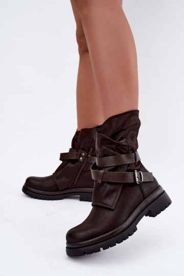 Damenstiefel mit Streifen I mit Schnallen CzekoladoZue Dianelle 2