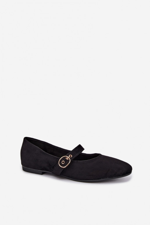 Ballerinas im Mary Jane Stil in schwarzer Farbe Nolenne