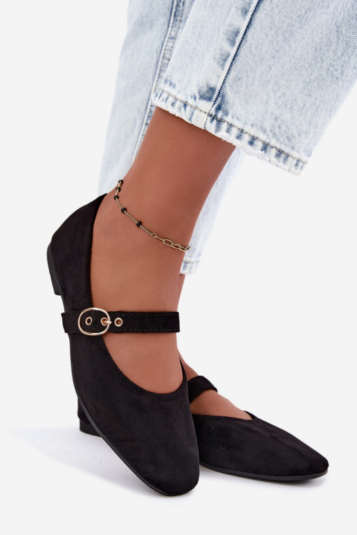 Ballerinas im Mary Jane Stil in schwarzer Farbe Nolenne