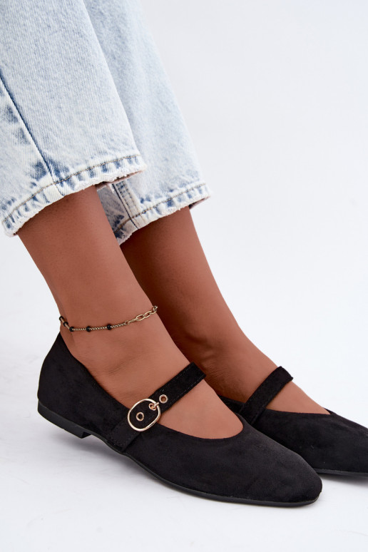 Ballerinas im Mary Jane Stil in schwarzer Farbe Nolenne
