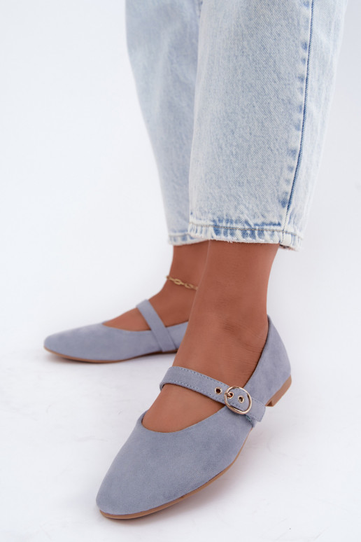 Ballerinas im Mary Jane Stil in blauer Farbe Nolenne