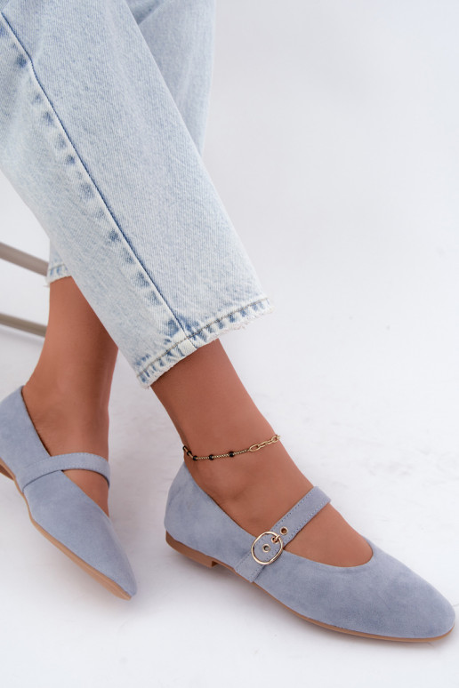 Ballerinas im Mary Jane Stil in blauer Farbe Nolenne