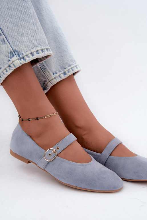 Ballerinas im Mary Jane Stil in blauer Farbe Nolenne