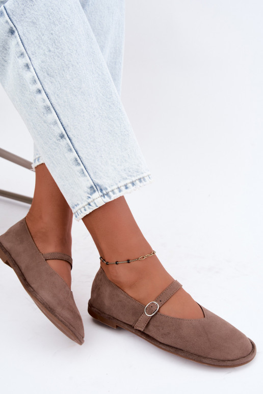 Barefoot Ballerinas mit Riemen in Lehmfarbe Rhoselle