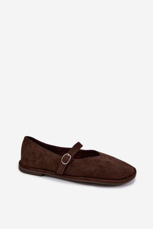 Barefoot Ballerinas mit Riemen in Schokoladenfarbe Rhoselle