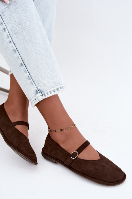 Barefoot Ballerinas mit Riemen in Schokoladenfarbe Rhoselle