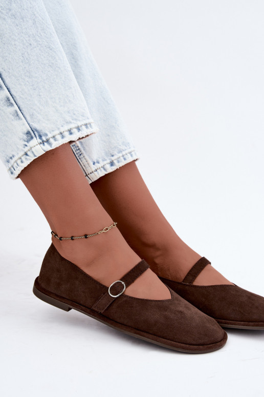 Barefoot Ballerinas mit Riemen in Schokoladenfarbe Rhoselle