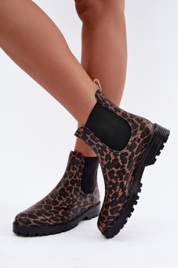 Gummistiefel für Frauen mit elastischen Einsätzen und Leopardenmuster Ciariel