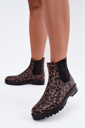 Gummistiefel für Frauen mit elastischen Einsätzen und Leopardenmuster Ciariel 2