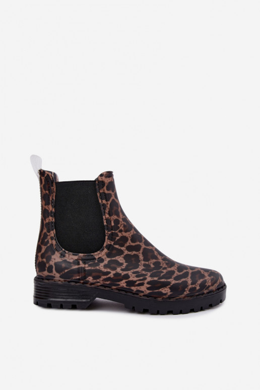 Gummistiefel für Frauen mit elastischen Einsätzen und Leopardenmuster Ciariel
