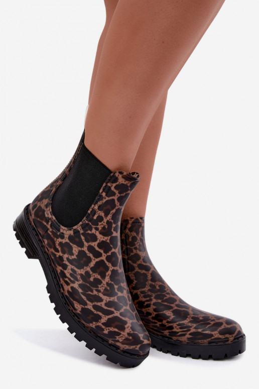 Gummistiefel für Frauen mit elastischen Einsätzen und Leopardenmuster Ciariel