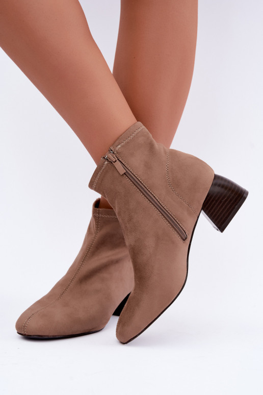 Beige Stiefeletten Klocke Estellea