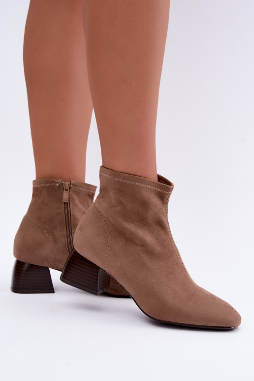 Beige Stiefeletten Klocke Estellea