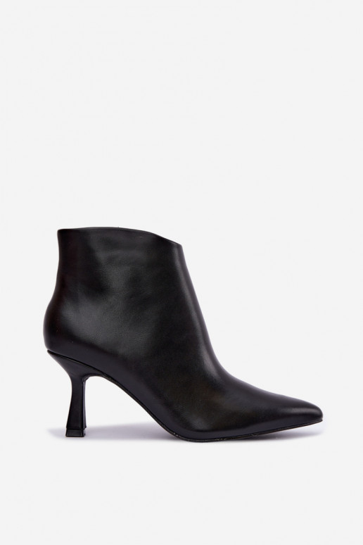 Schwarze Stiefeletten mit spitzen Zehen Florenne
