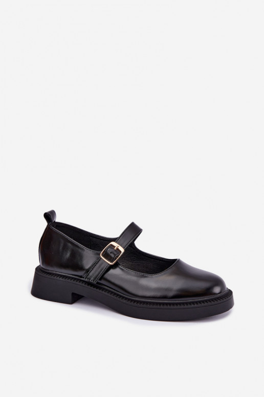 Schwarze Schuhe mit breiten Absätzen Lareine